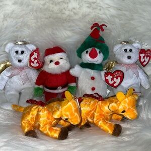 6 TY JINGLE BEANIES BABIES ORNAMENT COLLECTION